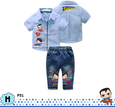 setelan kemeja superman